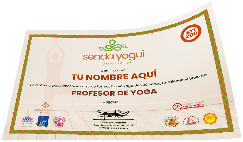 Modelo ejemplo del Certificado. Fuente: Senda Yogui