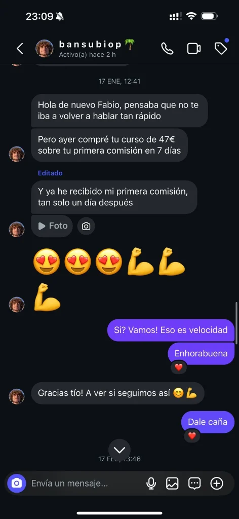 Opiniones y testimonios de alumnos de "Mi primera venta en 7 días"