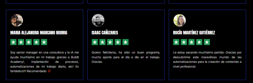 Opiniones de Buildt Academy en Trustpilot