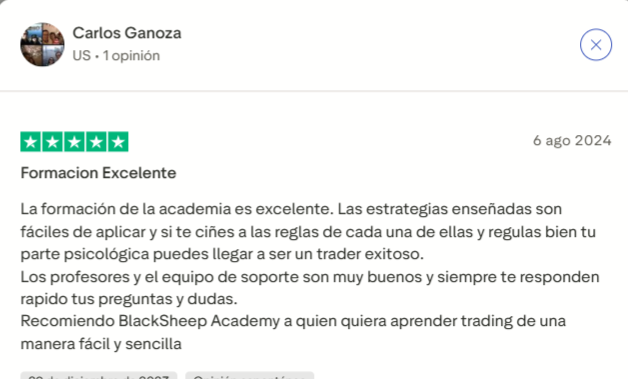 Opiniones de alumnos de BlackSheep Academy en Trustpilot.