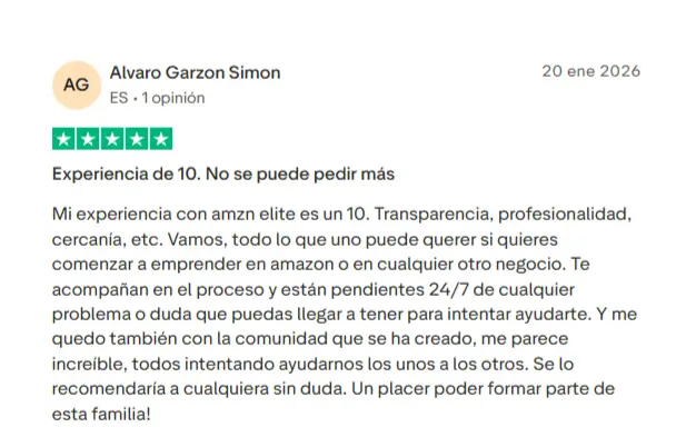 opiniones alumnos de Amzn Elite en Trust Pilot