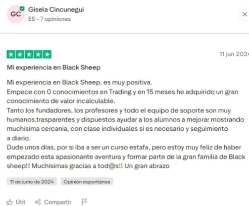 Opiniones y testimonios de alumnos de Black Sheep Academy